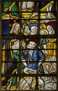 Ventana que representa la pesca milagrosa, 1470-1500 de French School